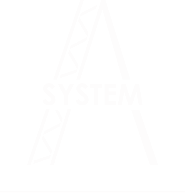 Logotipo de A-System Producciones Audiovisuales en color blanco